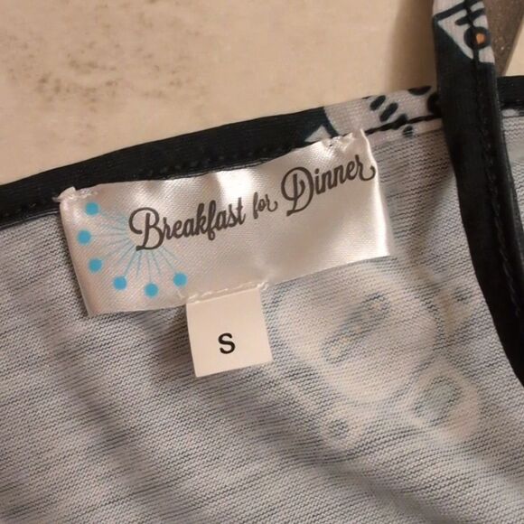 NWT ModCloth Robot Print Nightgown Dark Navy blue w black lace trim size S - Picture 4 of 10